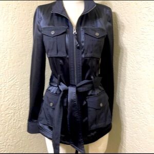 White House Black Market Black Satin Jacket